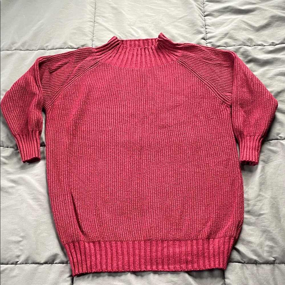 SHEIN Burgundy Cowl Neck Sweater